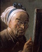 Jean Baptiste Simeon Chardin Chardin bust self portrait painting